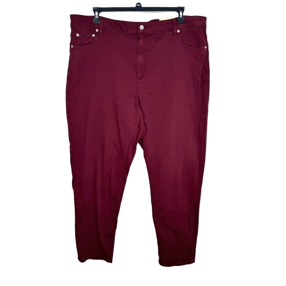 NWT Michael Michael Kors Selma Skinny Highrise Jeans Merlot 24W - Picture 3 of 8